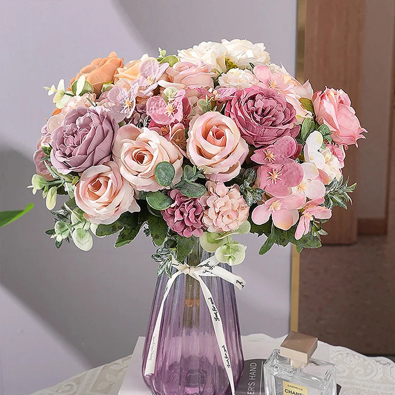 7 Heads Artificial Flowers  Bouquet