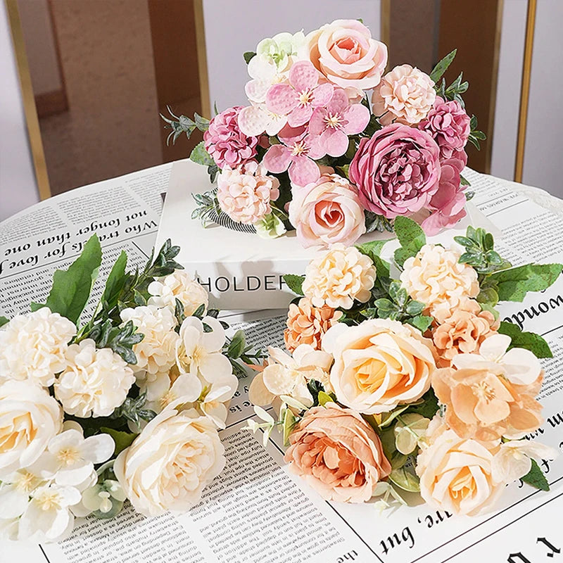 7 Heads Artificial Flowers  Bouquet