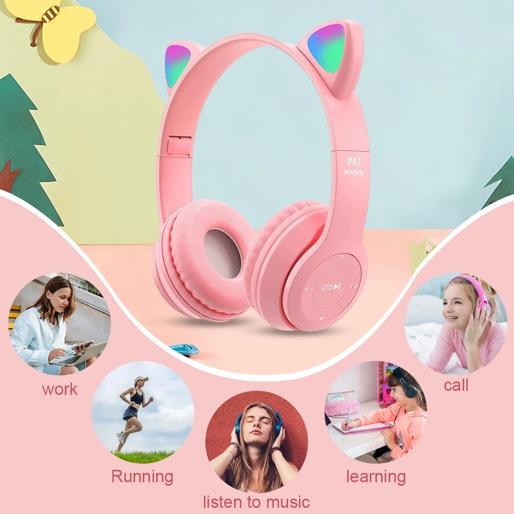 Flash Light Kids Children Headphone